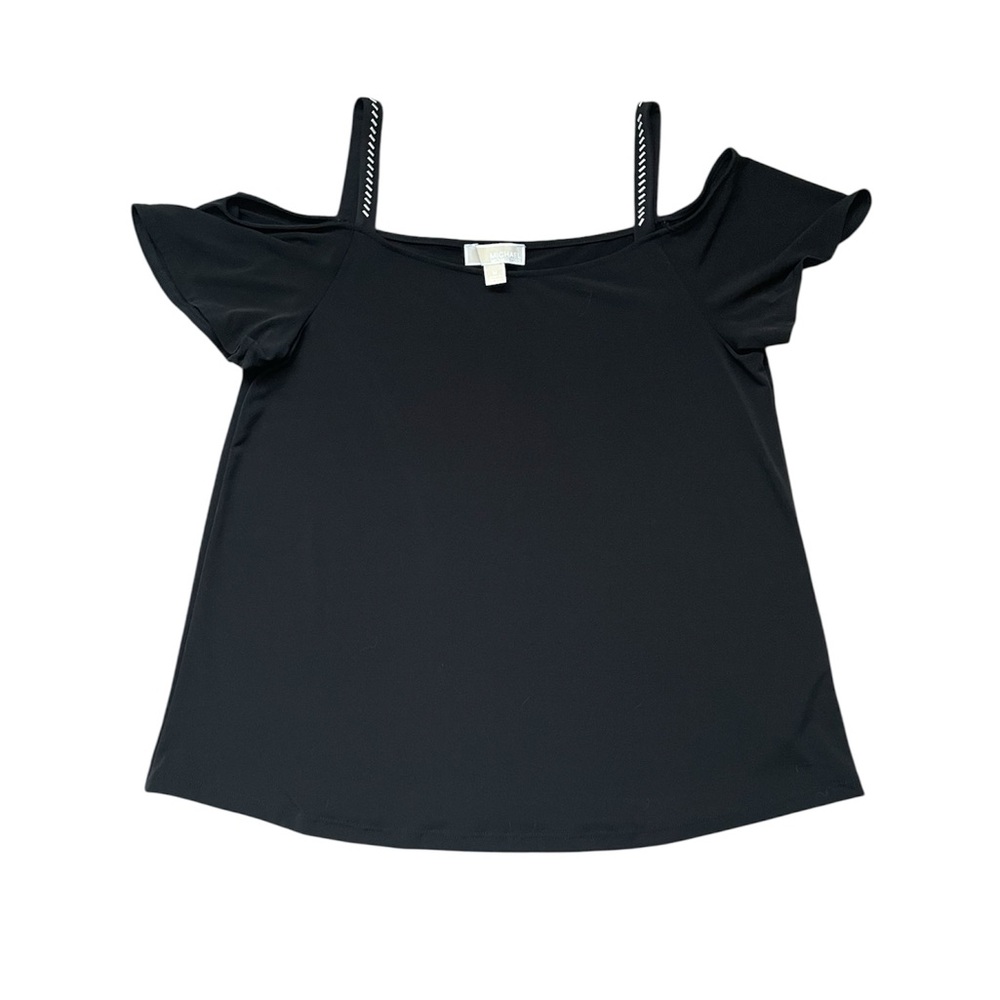 MICHAEL Michael Kors Cold Shoulder Black Top – Size Medium